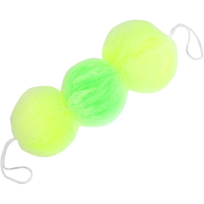 Nylon Stretchy Back Shoulder Puff Bath Shower Mesh Green Yellow (id: 22f 99e bf5 0d0 29e